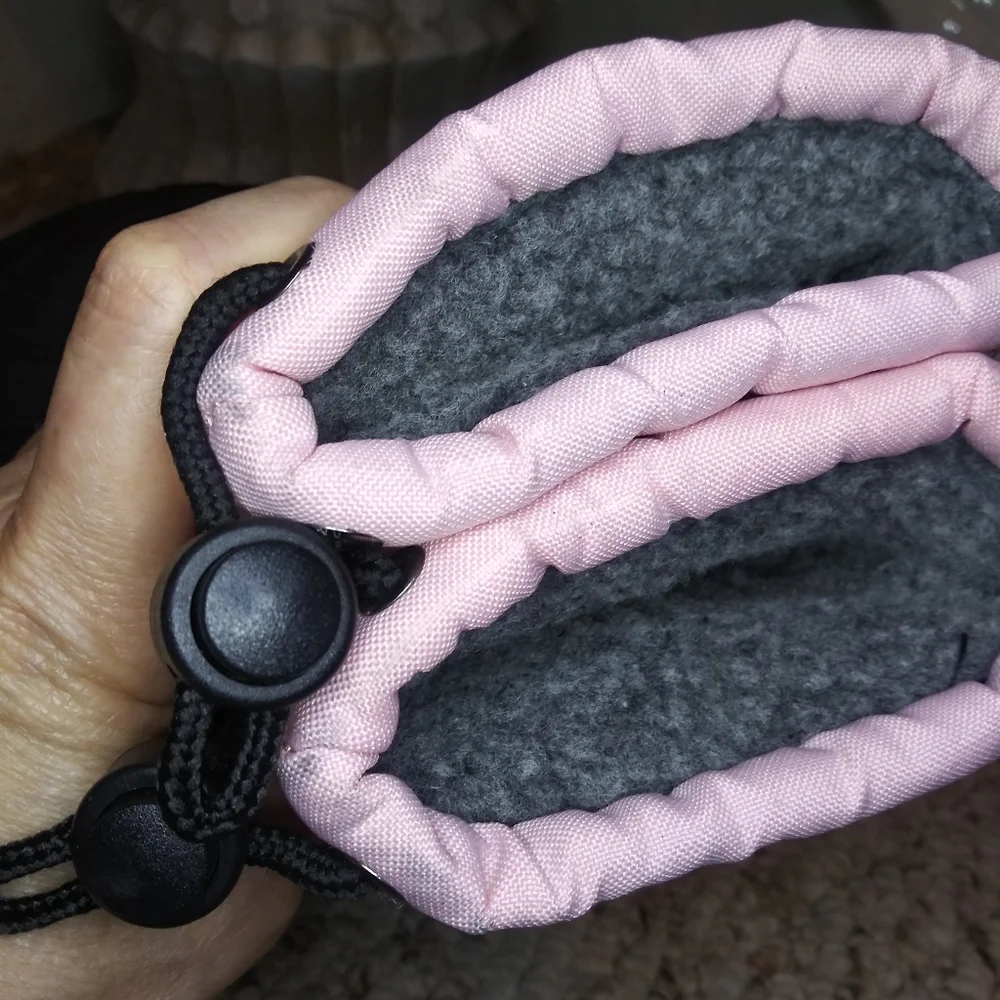Girls Pink & Black Sherpa Lined Snow Boots
